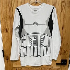 Star Wars White Graphic Storm Trooper Long Sleeve Tee